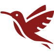 Minimalist red bird illustration