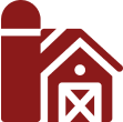 Red farm symbol graphic